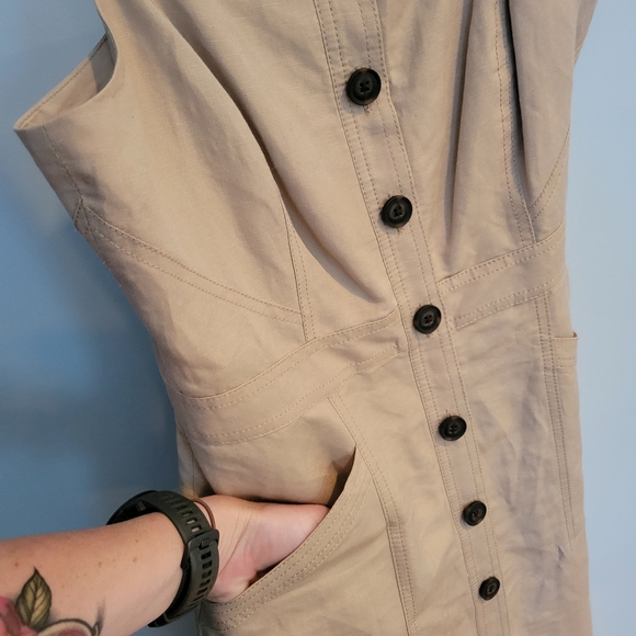 Banana Republic linen blend khaki dress - Picture 6 of 6